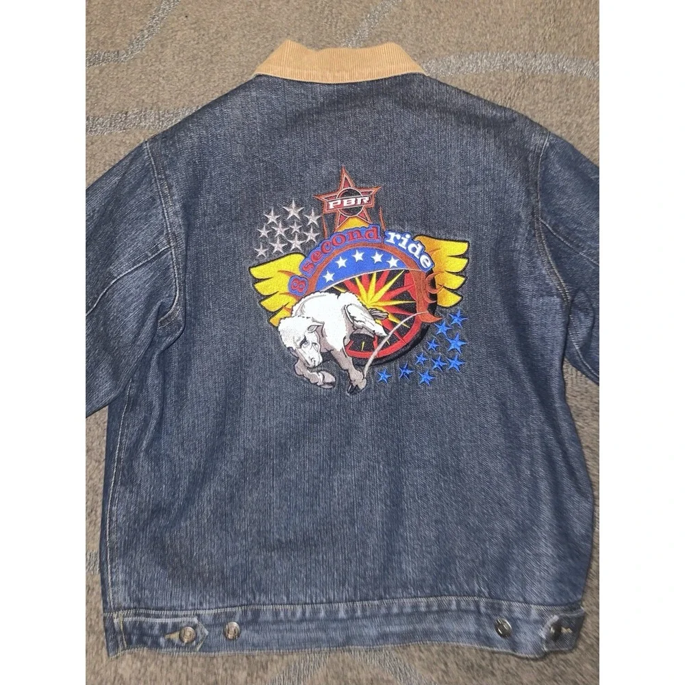 CRIPPLE CREEK Youth PBR 8 Second Ride Lined Denim Jacket Size‎ XL